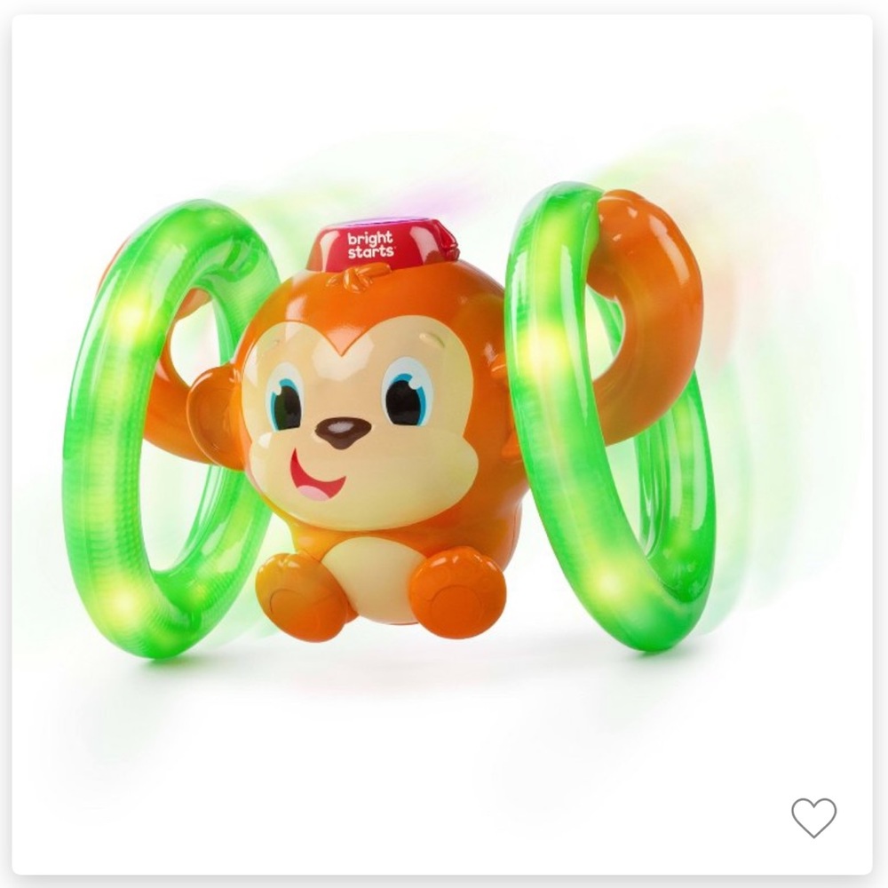 Bright Starts Roll & Glow Monkey Crawling Baby Toy